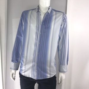 Men’s DKNY Blue & White Striped Button Down Shirt. Make an offer!